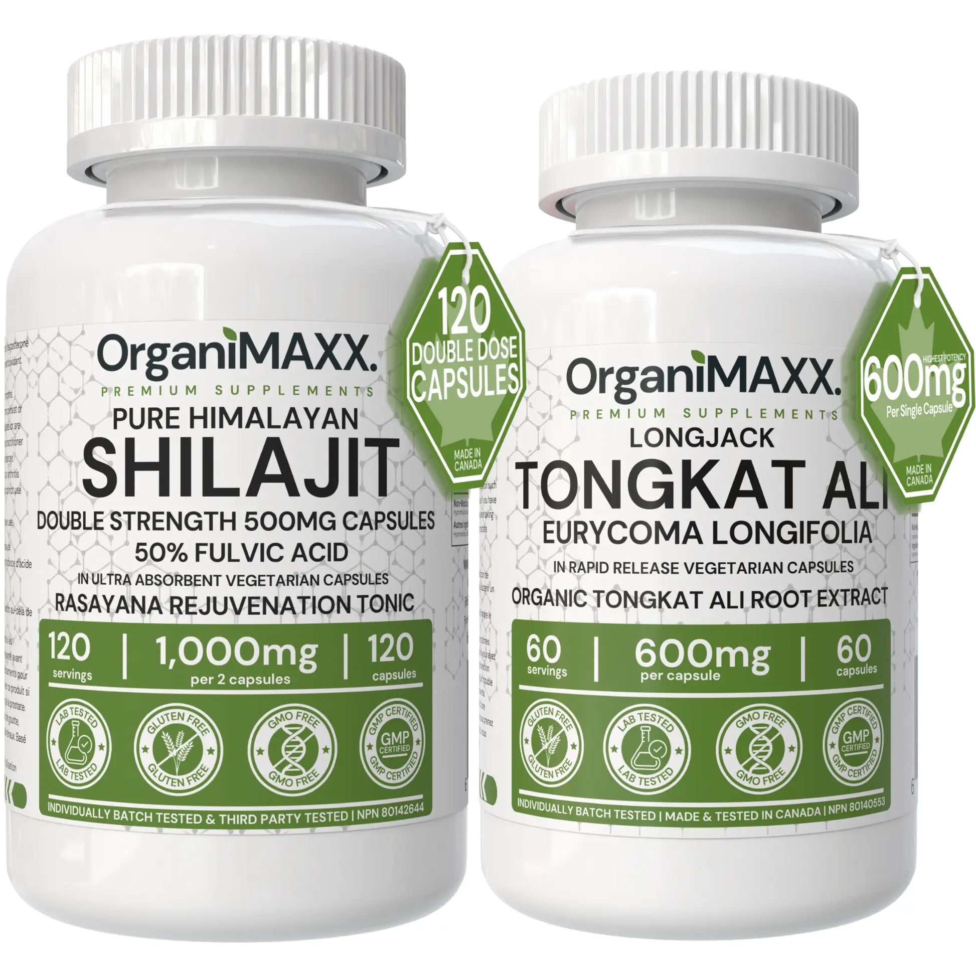 OrganiMAXX Double Strength Shilajit + Tongkat Ali Bundle Pack OrganiMAXX.