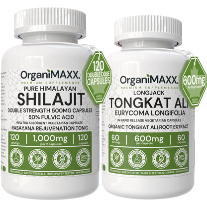 OrganiMAXX Double Strength Shilajit + Tongkat Ali Bundle Pack OrganiMAXX.