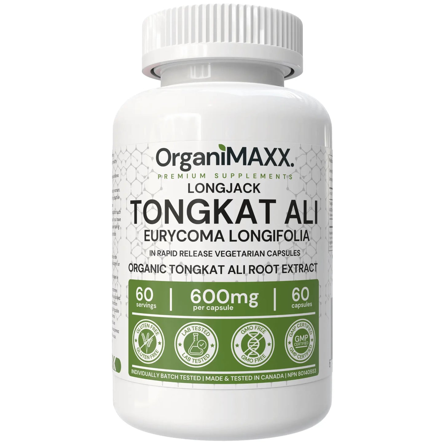 OrganiMAXX Tongkat Ali 600 MG Capsules - 60 Count OrganiMAXX.