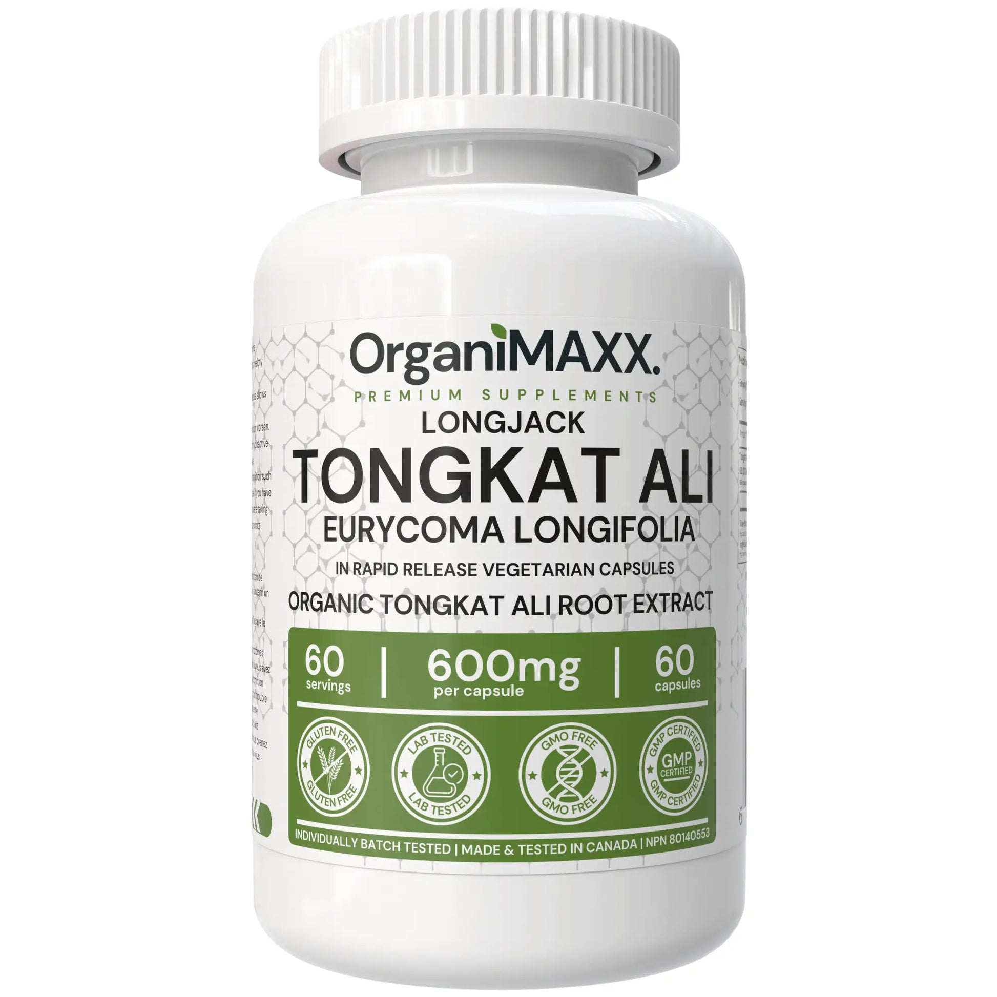 OrganiMAXX Tongkat Ali 600 MG Capsules - 60 Count OrganiMAXX.