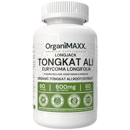 OrganiMAXX Tongkat Ali 600 MG Capsules - 60 Count OrganiMAXX.