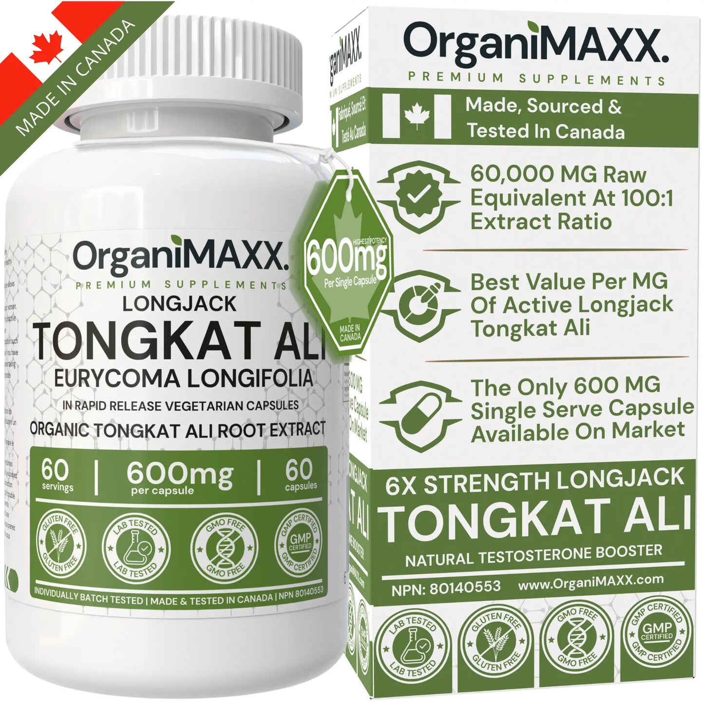 OrganiMAXX Tongkat Ali 600 MG Capsules OrganiMAXX.