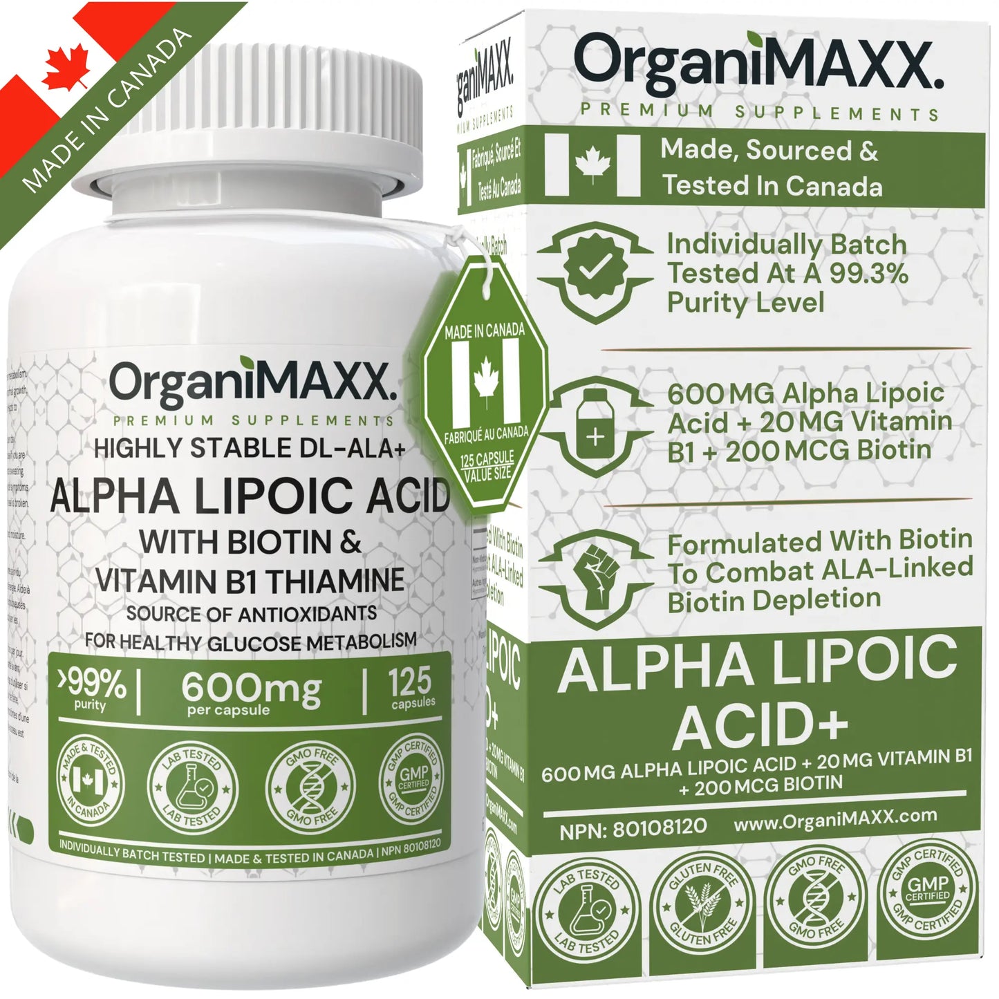 OrganiMAXX Alpha Lipoic Acid+ Capsules OrganiMAXX.