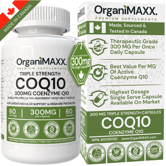 OrganiMAXX COQ10 Triple Strength 300 MG Capsules OrganiMAXX.