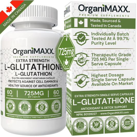 OrganiMAXX Glutathione Extra Strength 725 MG Capsules OrganiMAXX.