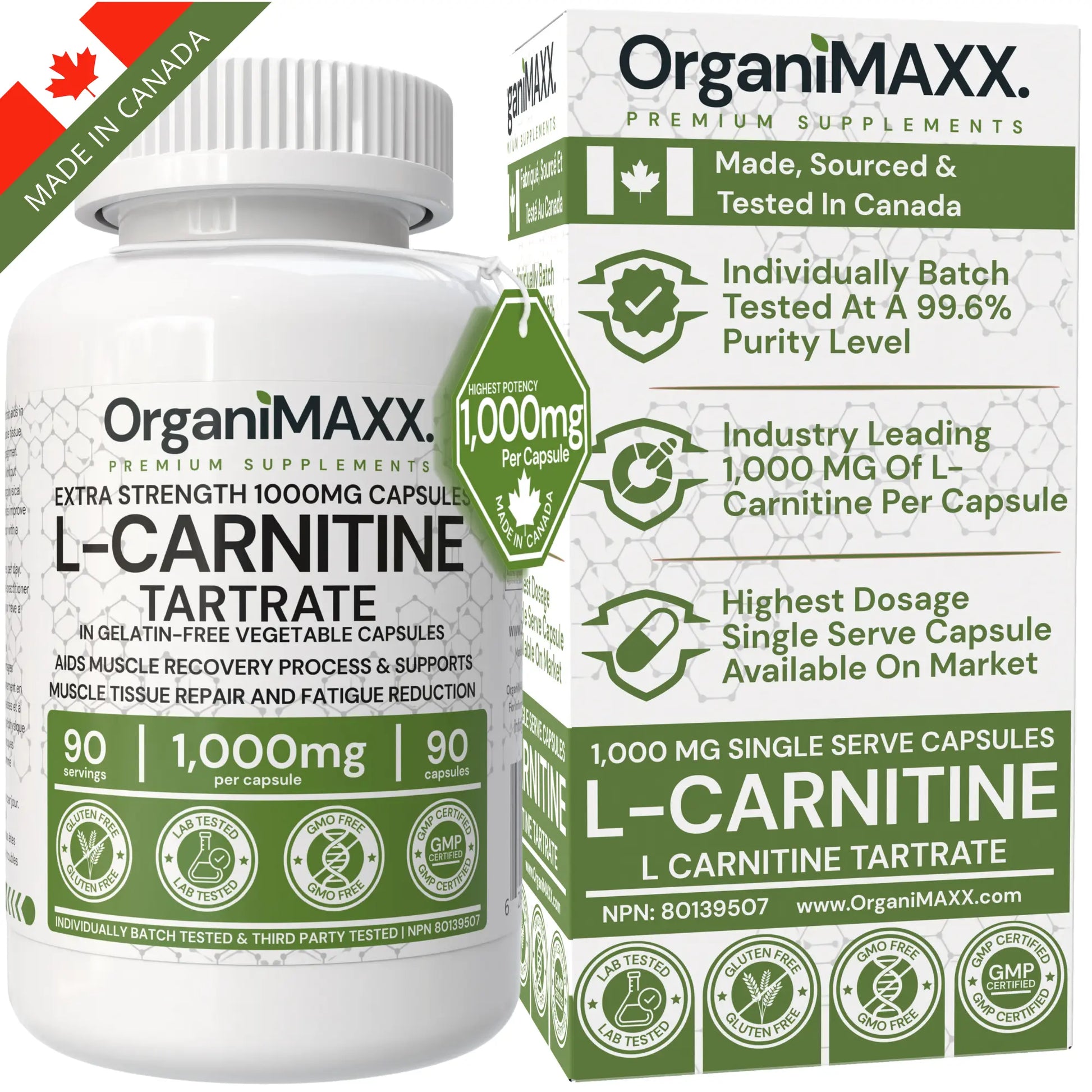 OrganiMAXX L Carnitine Double Dose 1,000 MG Capsules OrganiMAXX.