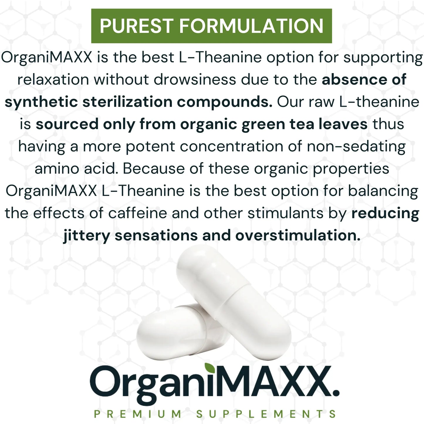 OrganiMAXX L-Theanine Extra Strength 300 MG Capsules OrganiMAXX.
