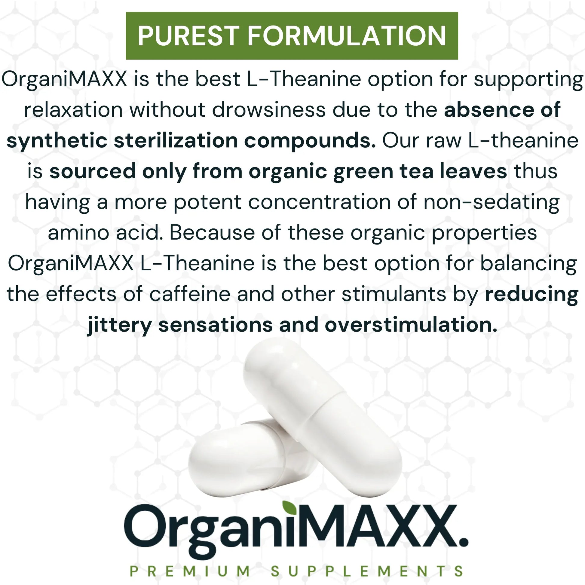OrganiMAXX L-Theanine Extra Strength 300 MG Capsules OrganiMAXX.