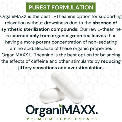 OrganiMAXX L-Theanine Extra Strength 300 MG Capsules OrganiMAXX.