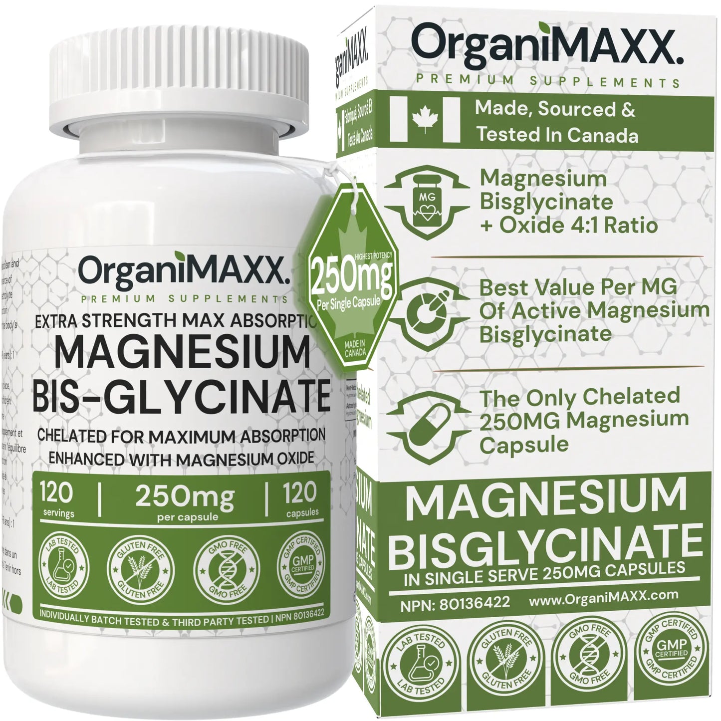 OrganiMAXX Magnesium Glycinate Fully Chelated OrganiMAXX.