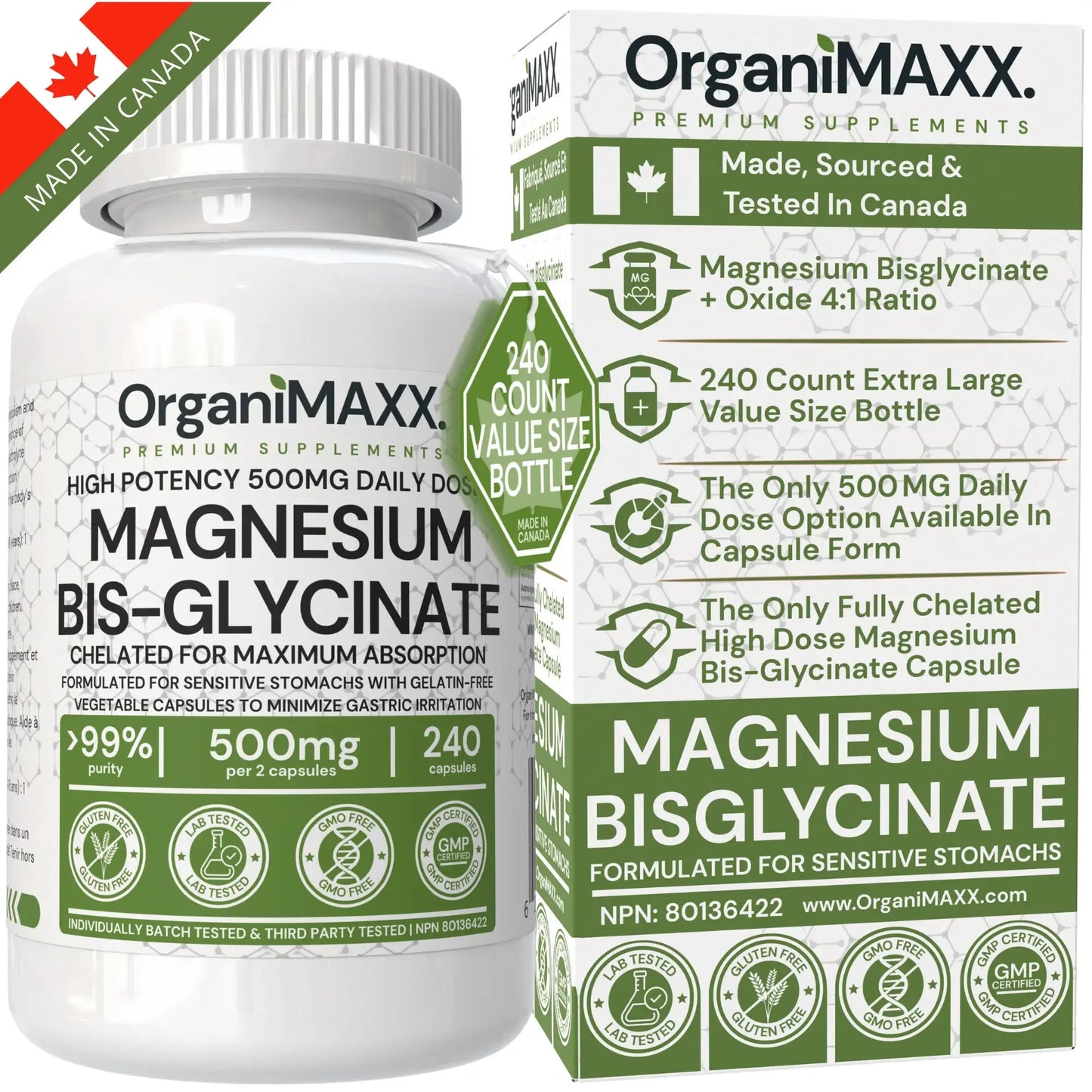OrganiMAXX Magnesium Glycinate Fully Chelated OrganiMAXX.