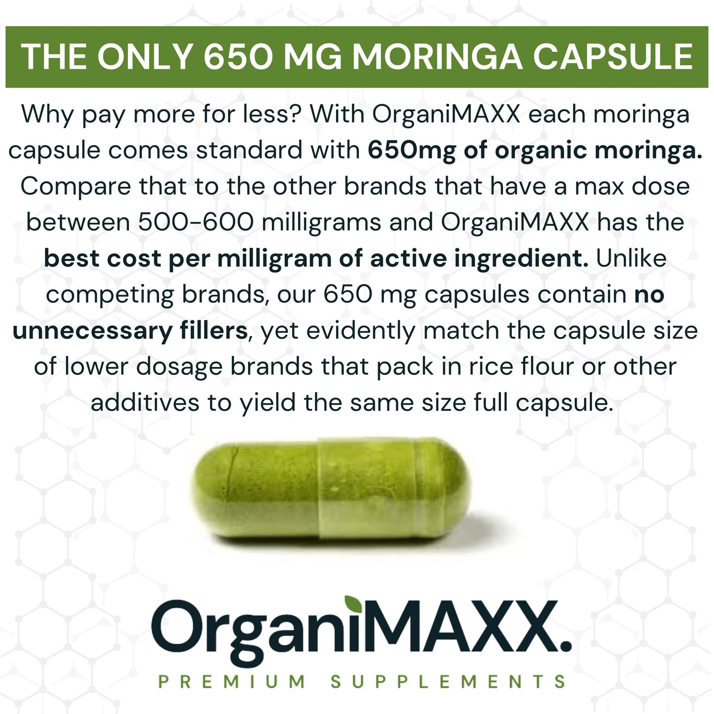 moringa capsules 650 mg per capsule