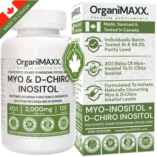 OrganiMAXX Myo Inositol & D Chiro Inositol PCOS Supplement For Women OrganiMAXX.