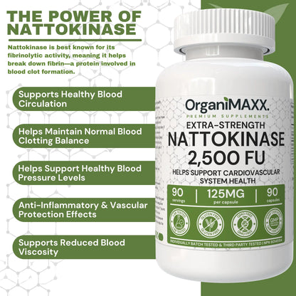 OrganiMAXX Nattokinase Extra Strength 125 MG Capsules OrganiMAXX.