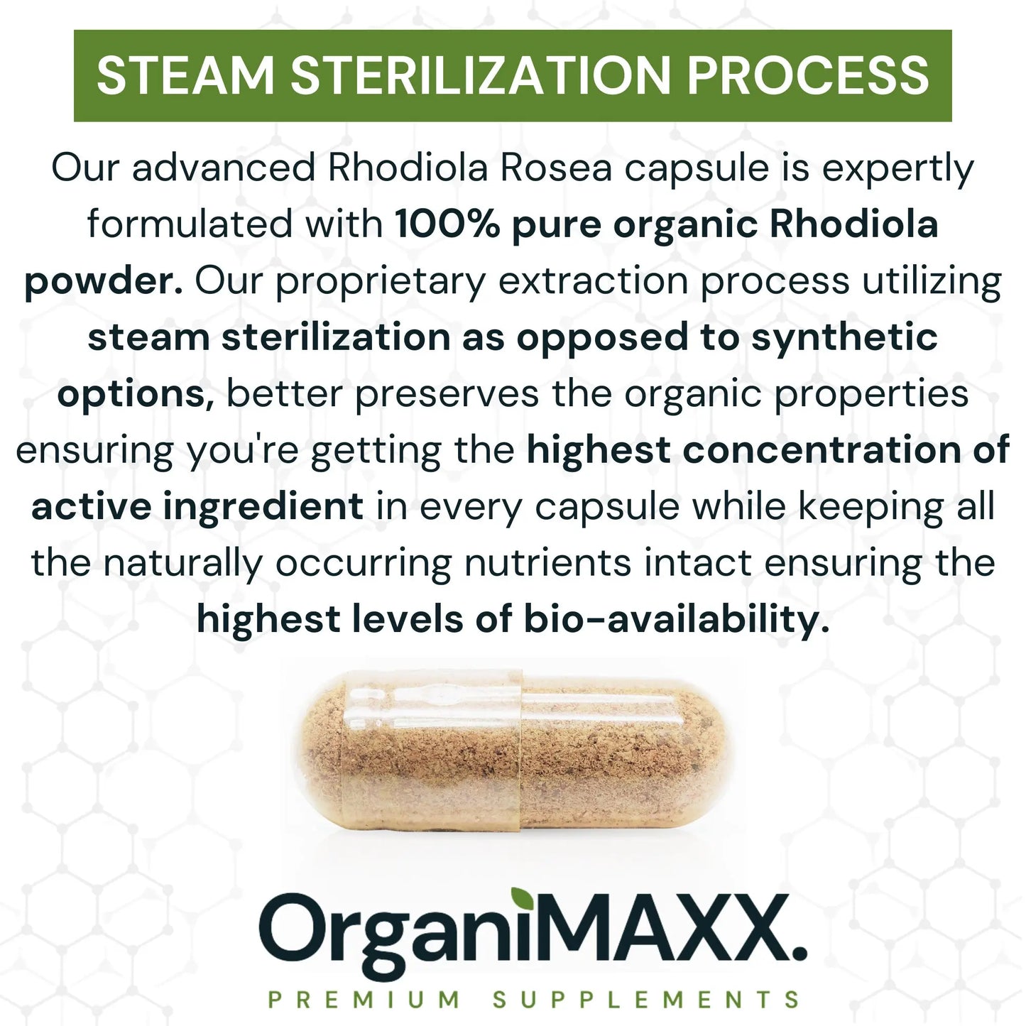 OrganiMAXX Certified Organic Rhodiola Rosea Capsules 400 MG OrganiMAXX.