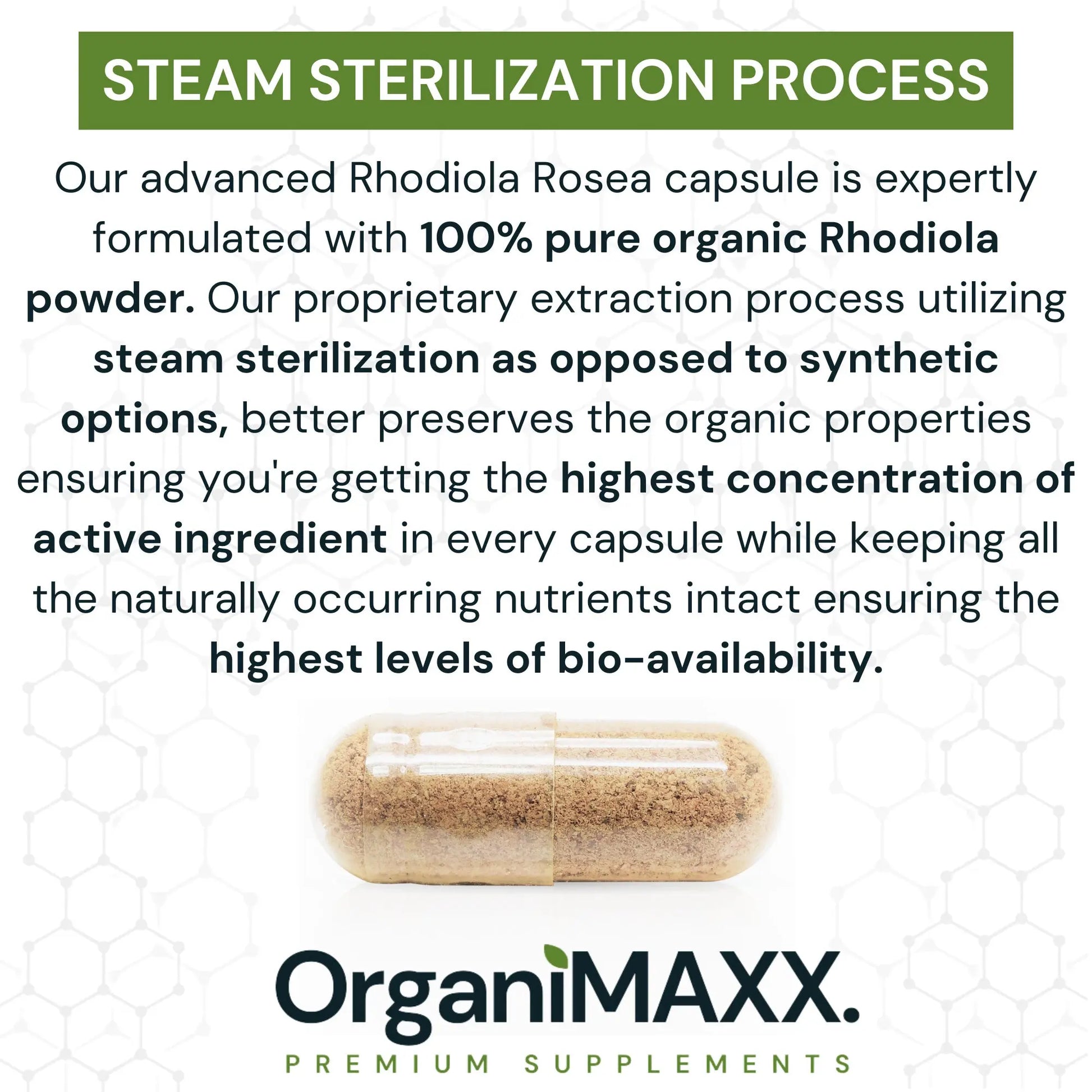 OrganiMAXX Certified Organic Rhodiola Rosea Capsules 400 MG OrganiMAXX.
