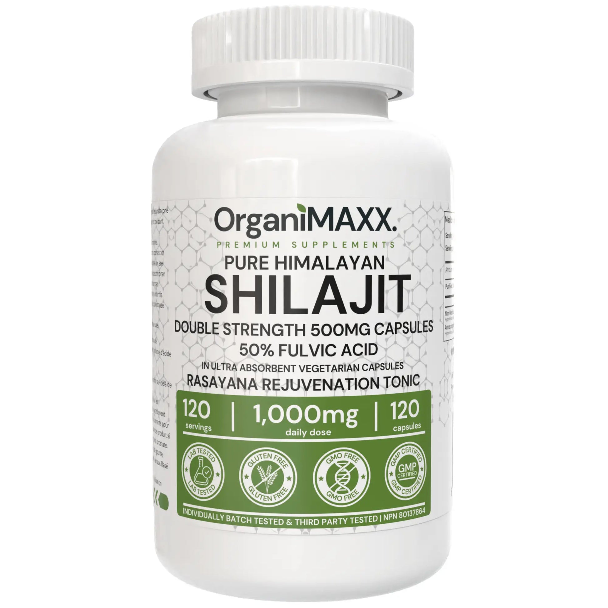 OrganiMAXX Pure Himalayan Shilajit Double Dose Capsules - 120 Count OrganiMAXX.