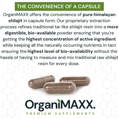 OrganiMAXX Pure Himalayan Shilajit Double Dose Capsules - 120 Count OrganiMAXX.