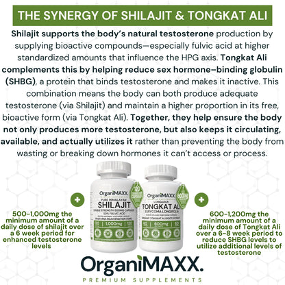OrganiMAXX Double Strength Shilajit + Tongkat Ali Bundle Pack OrganiMAXX.